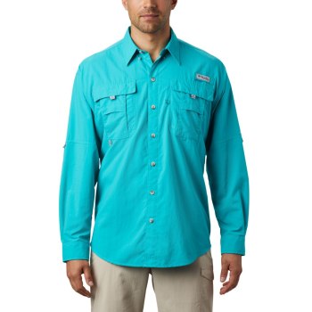 Columbia PFG Bahama II Long Sleeve Big, Camisa Turquesa Claro Para Hombre | 018237-PAT